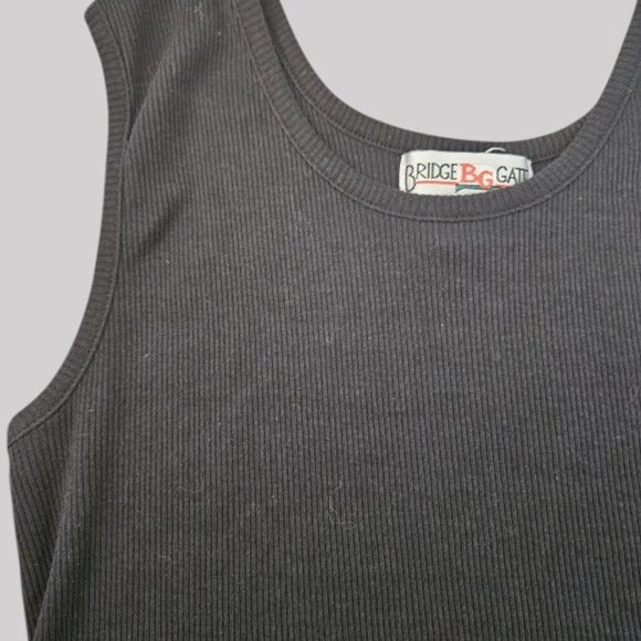 * BRIDGE GATE Black Ribbed Tank Top Ladies MEDIUM Great for Layering - Picture 4 of 4